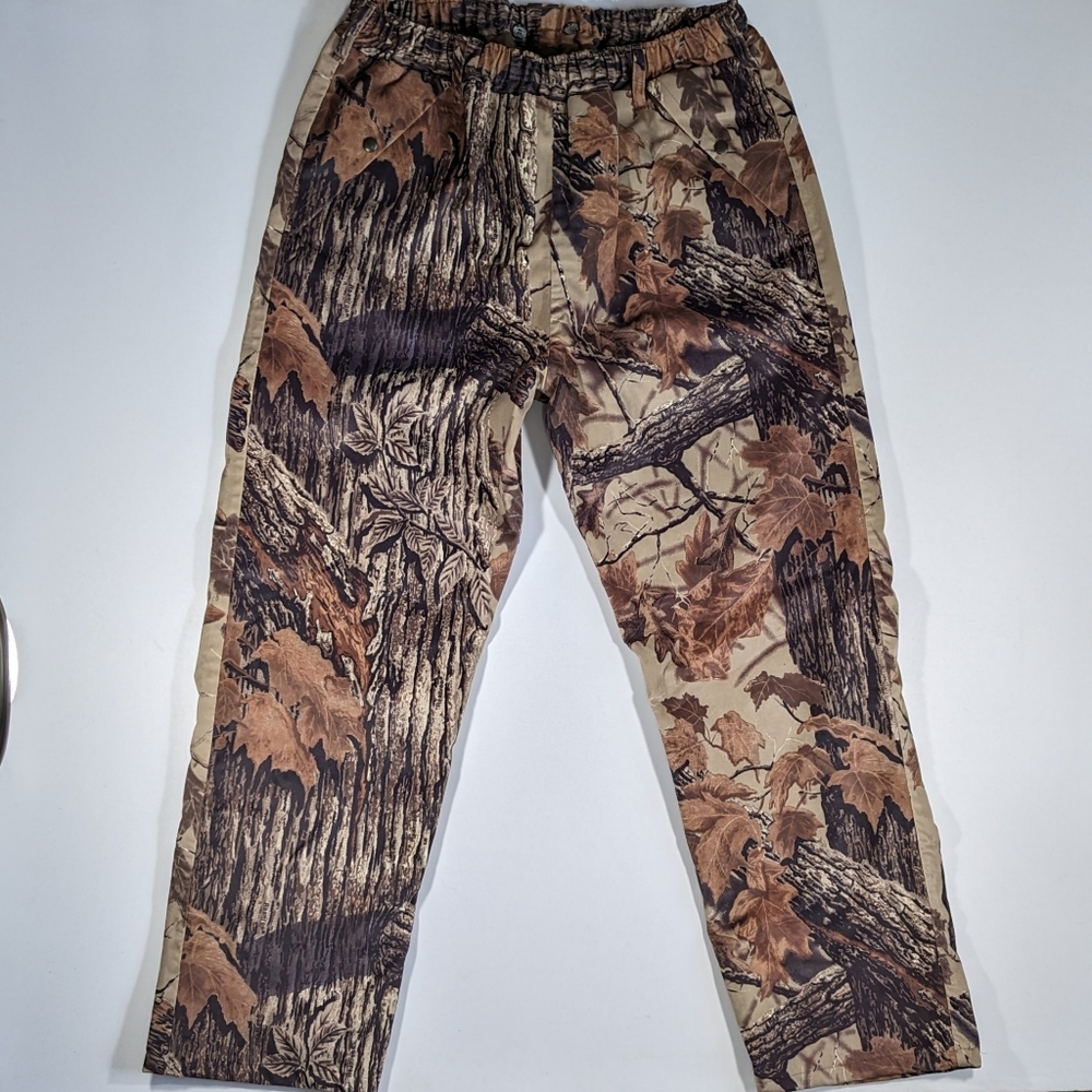 Vtg 90s Pella RealTree Breathable Rainwear Men's Size XL Tall Camo Pants Velour
